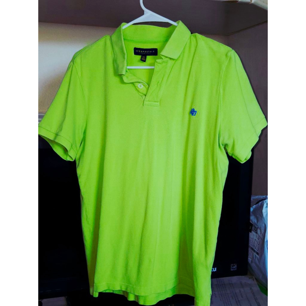 Men's Aeropostale Polo Shirt Size M Green